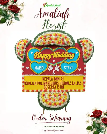 Papan Bunga Pernikahan Penatahan